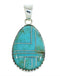 Turquoise Inlay Genuine Sterling Silver Pendant BW74369